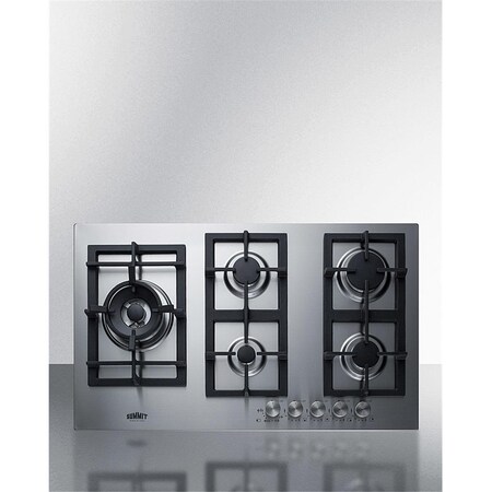 Sharptools 34 in. Stainless Steel Wide 5 Burner Gas Cooktop, Stainless Steel SH2652944